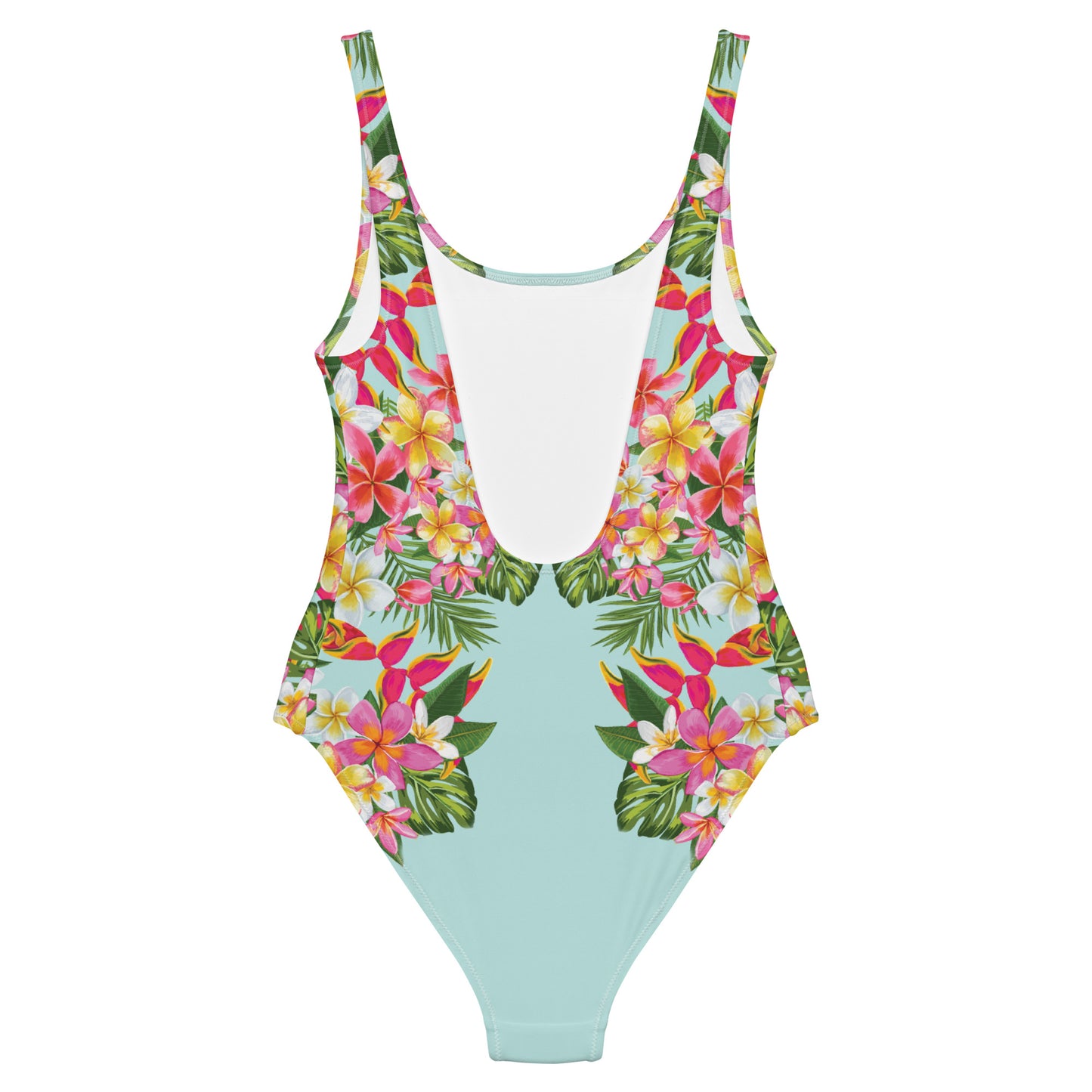 Lt Blue - Tropical Paradise - One-piece Swimsuit