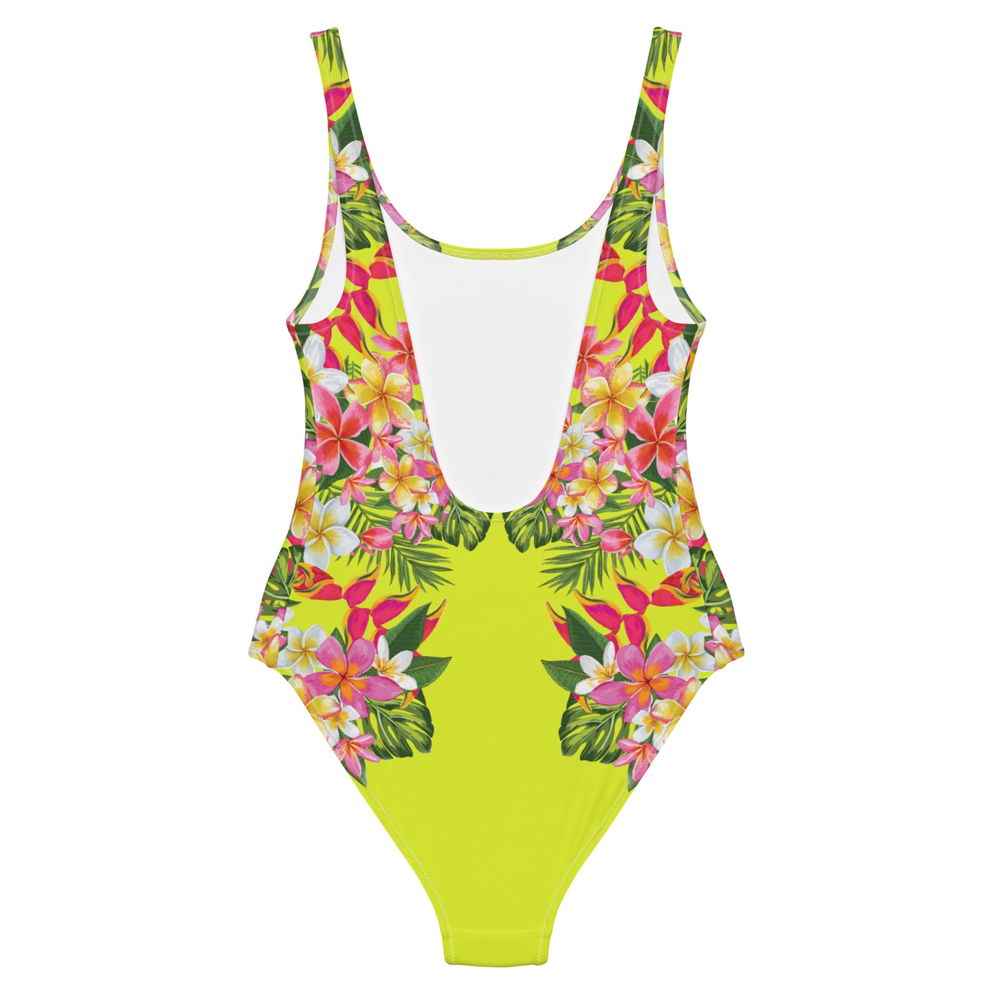 Luxury Body Contour Low Back Tropical Yellow One-piece Swimsuit