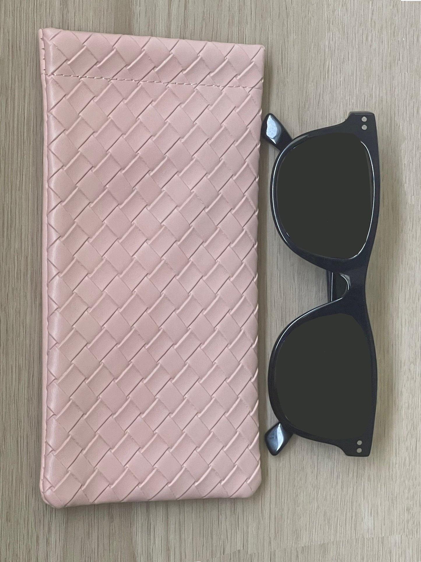 Pink | Vegan Leather Sunglass Case | Phone Case | Weaved Design | Boho | Gifts