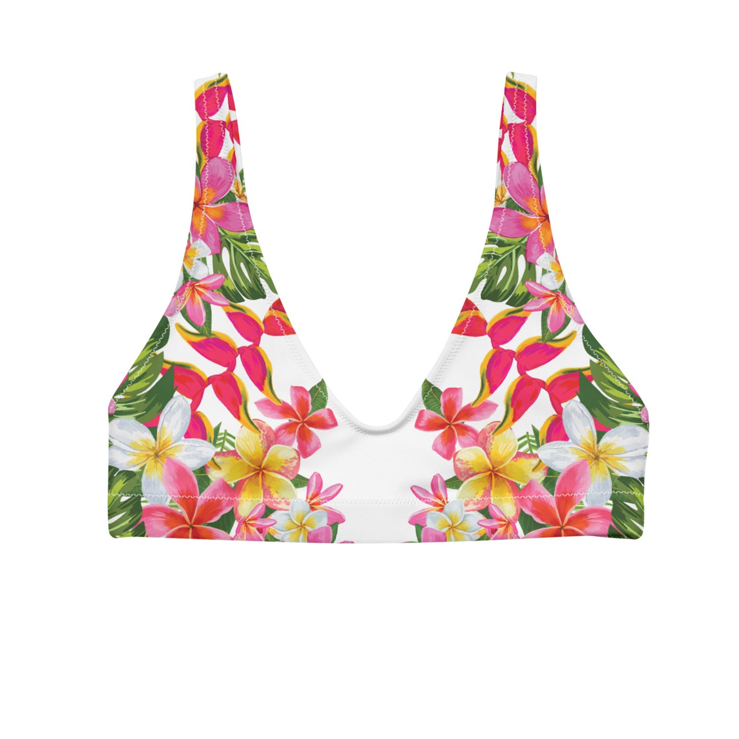 Bikini Top - White - Tropical Paradise